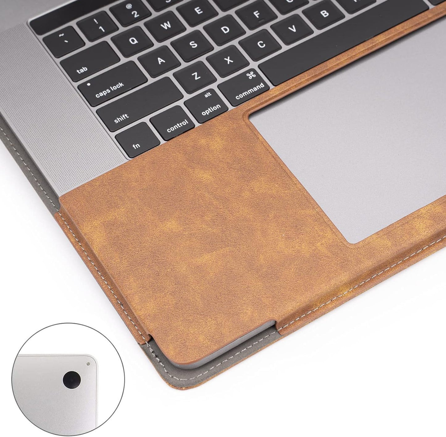 Lederhülle für MacBook Pro 16" (2021-2025) mit Standfunktion und Lüftungsschlitzen, Braun
