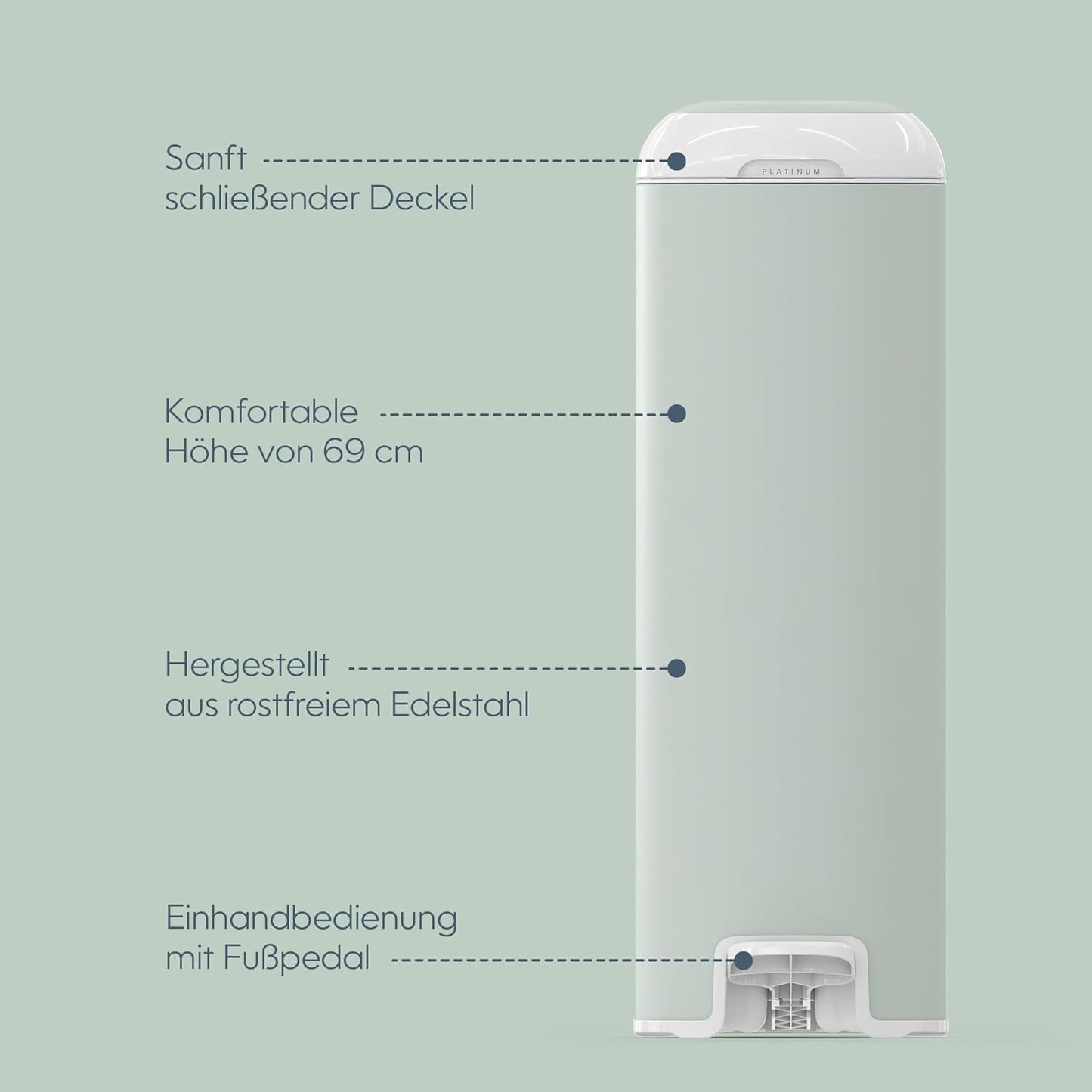 Platinum Windeleimer mit Fusspedal, Vert