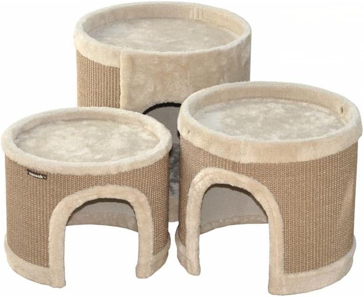 3-Etagen Kratzbaum-Spieltonne Luna, beige