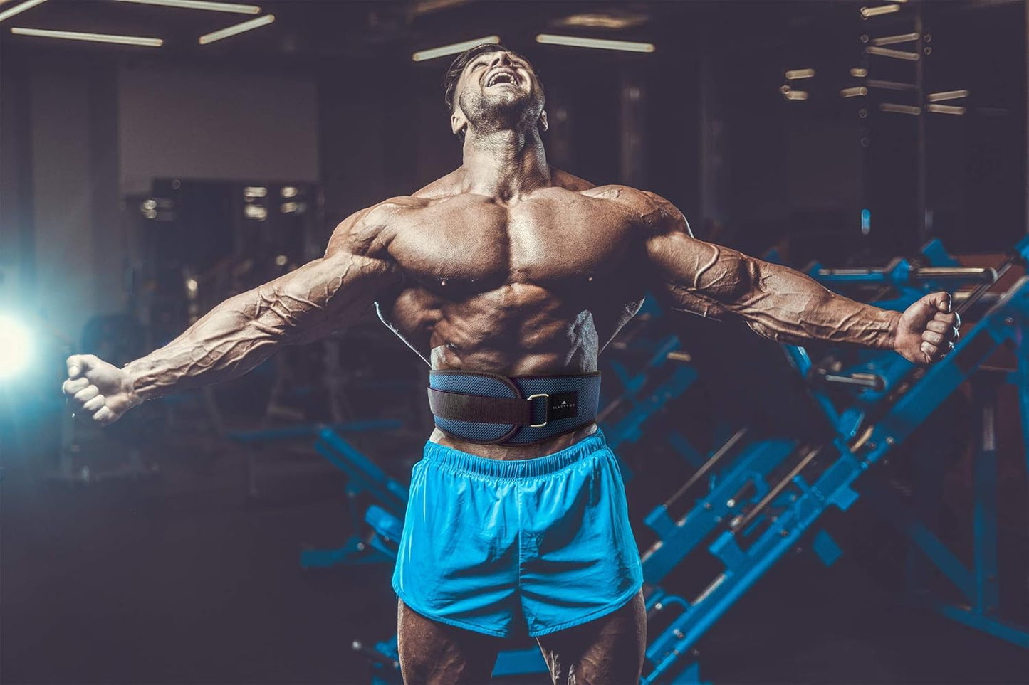 Gewichthebergürtel G1 für Krafttraining und Powerlifting, Blau S