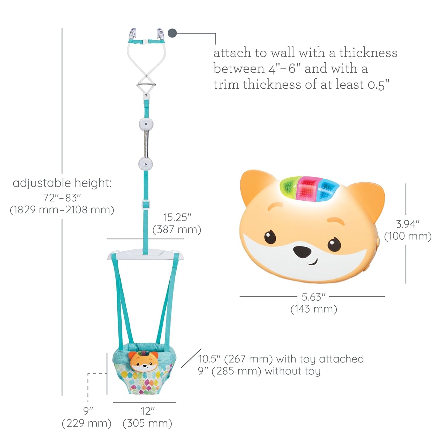 2-in-1 Türschaukel mit Musik & Lichtern für Babys