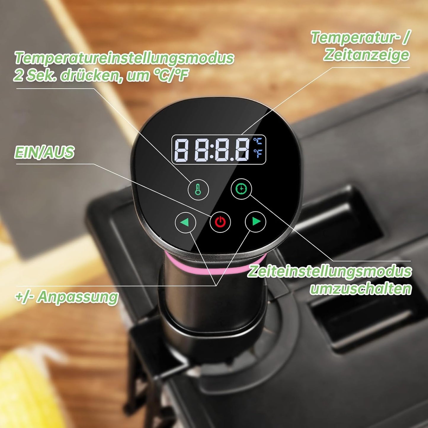 Sous Vide Stick mit LCD Touchdisplay