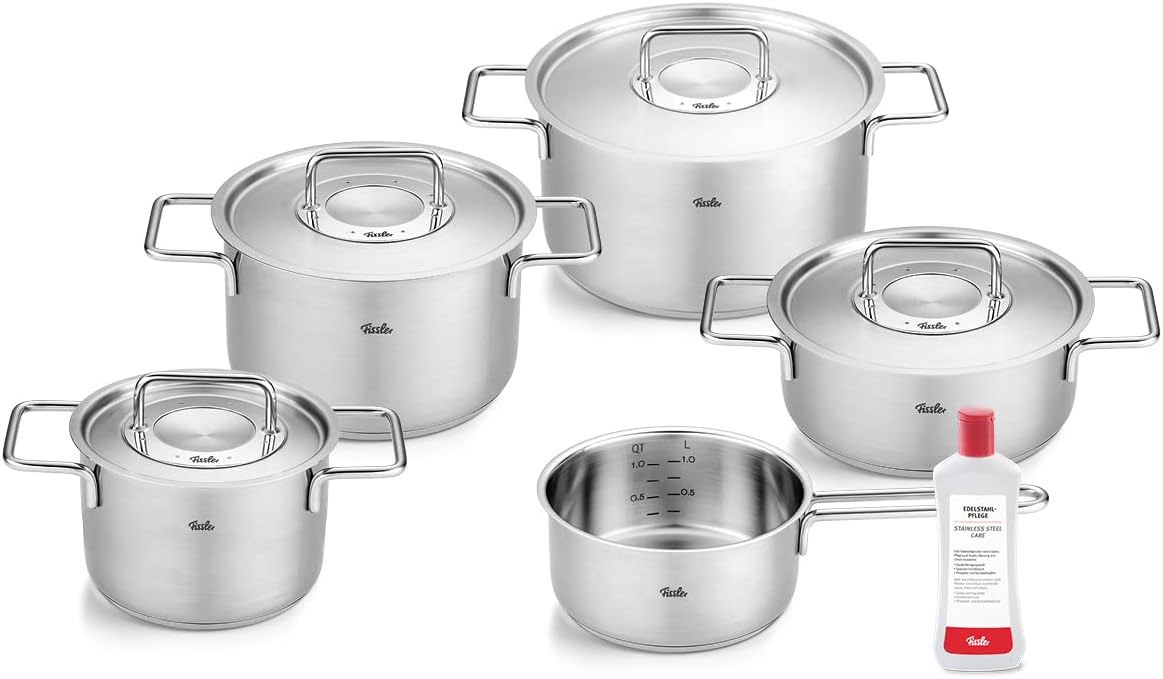 6-teiliges Kochtopfset Pure Collection, Gross Silber