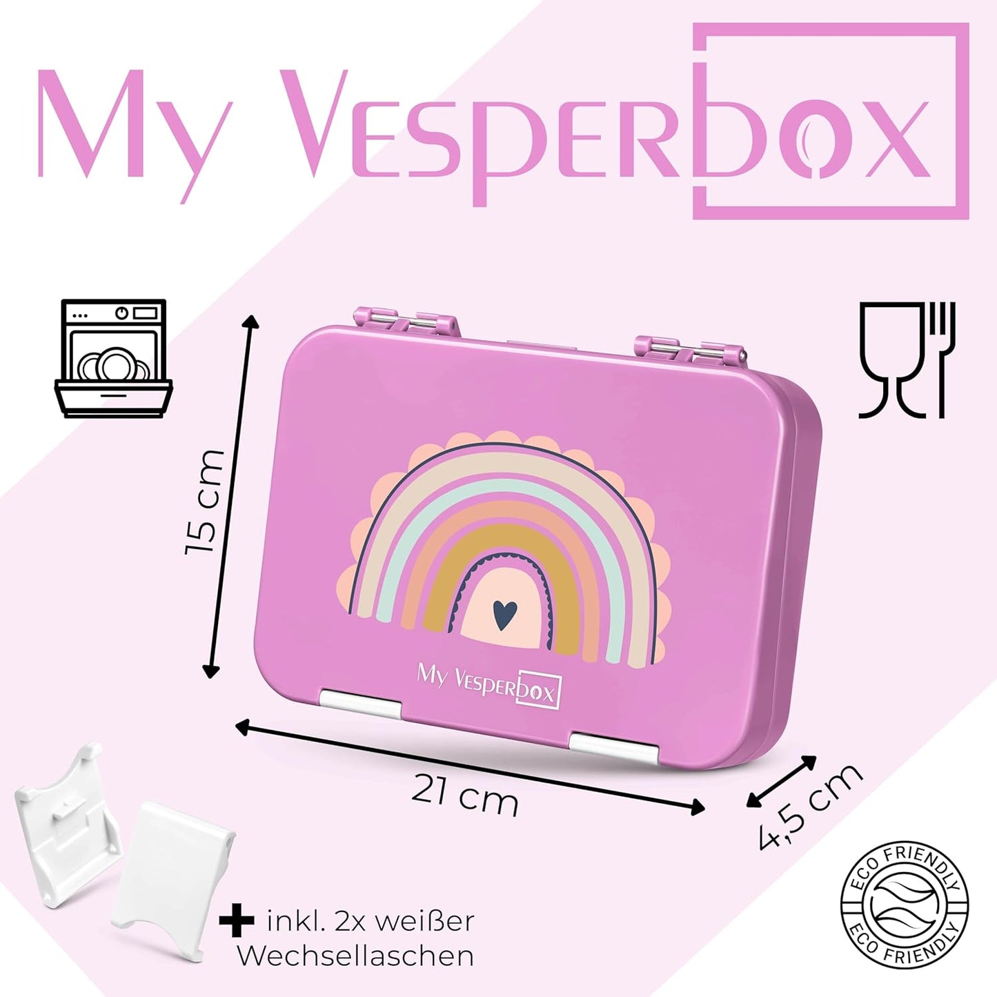 Bento Box Len, Rosa - Regenbogen