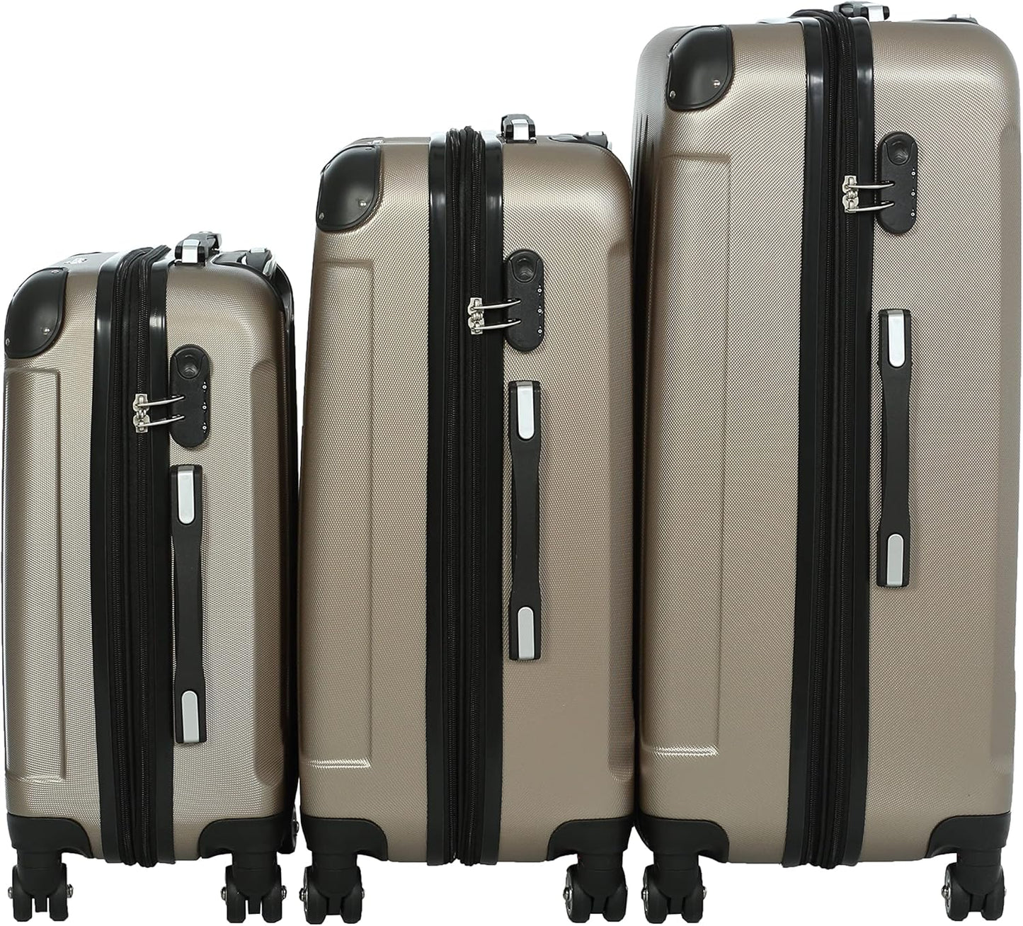 Luxus Kofferset aus ABS, 3.tlg Set Champagne