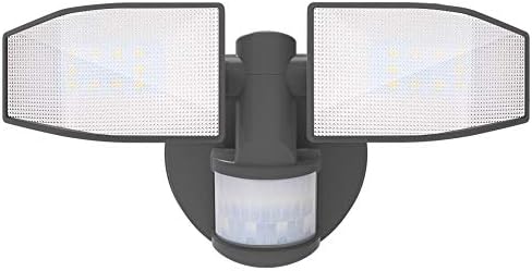 Schwenkbarer LED-Fassadenstrahler mit Bewegungsmelder, Grau
