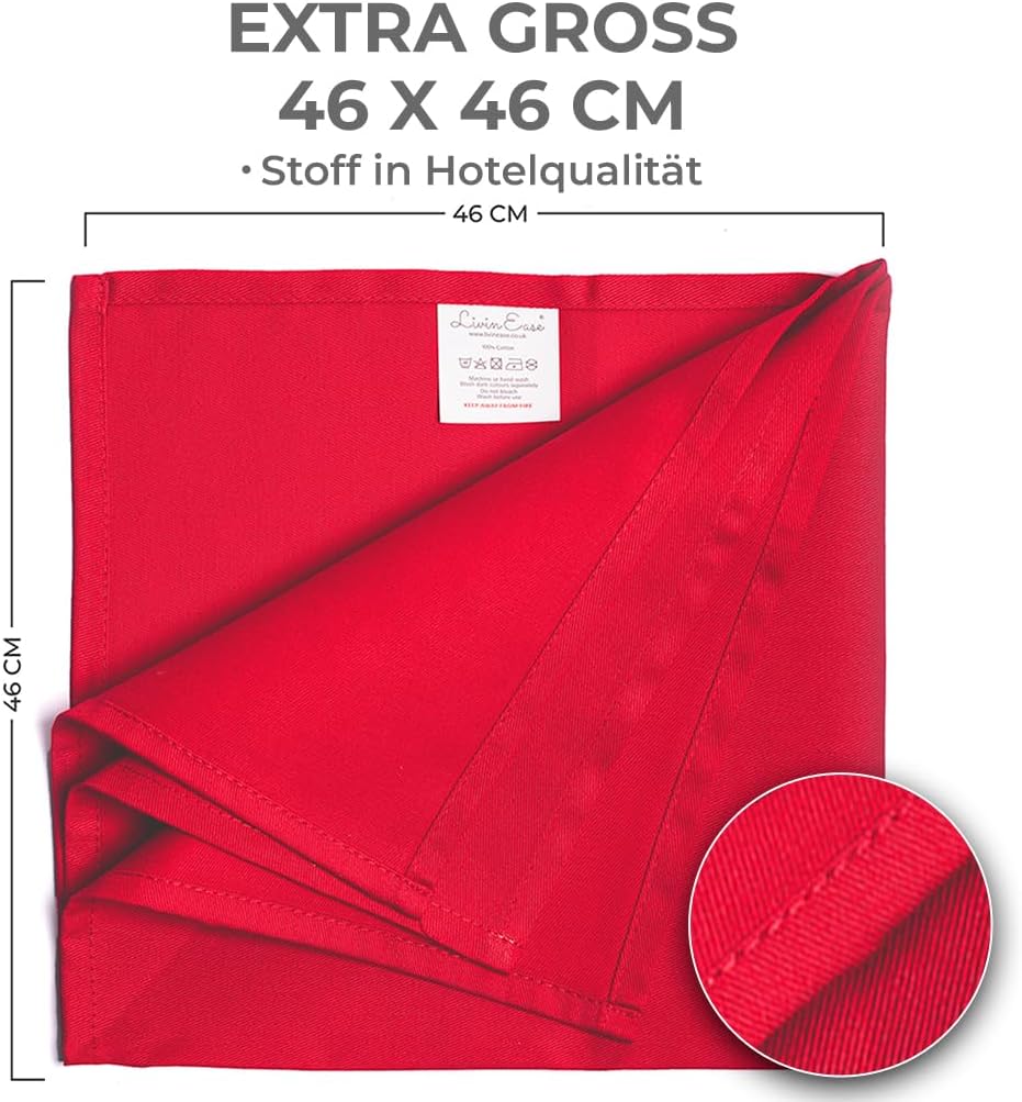 12er-Set Stoffservietten, Rot