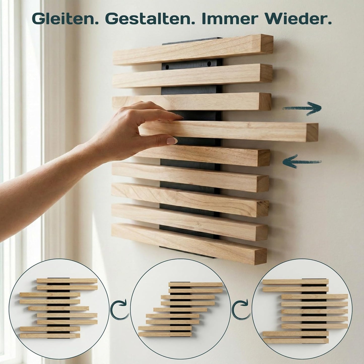 Modulares Wandregal-Set, Schwarz