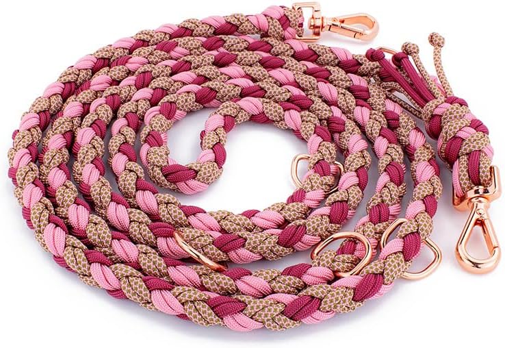 Handgemachte Paracord-Hundeleine Foxy, 300 cm, Pink L Lienelänge: 300 cm