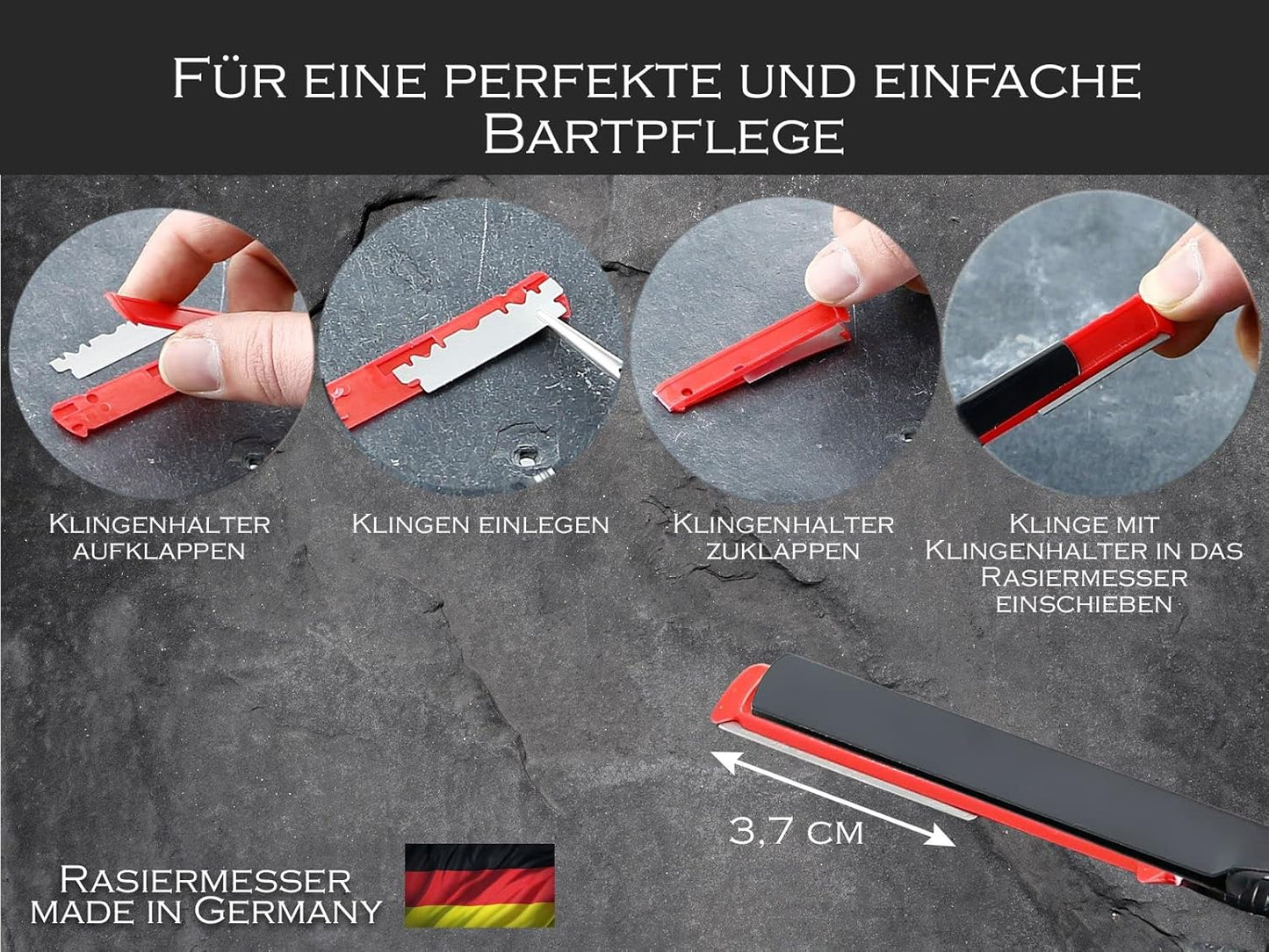 Rasiermesser-Set, Schwarz