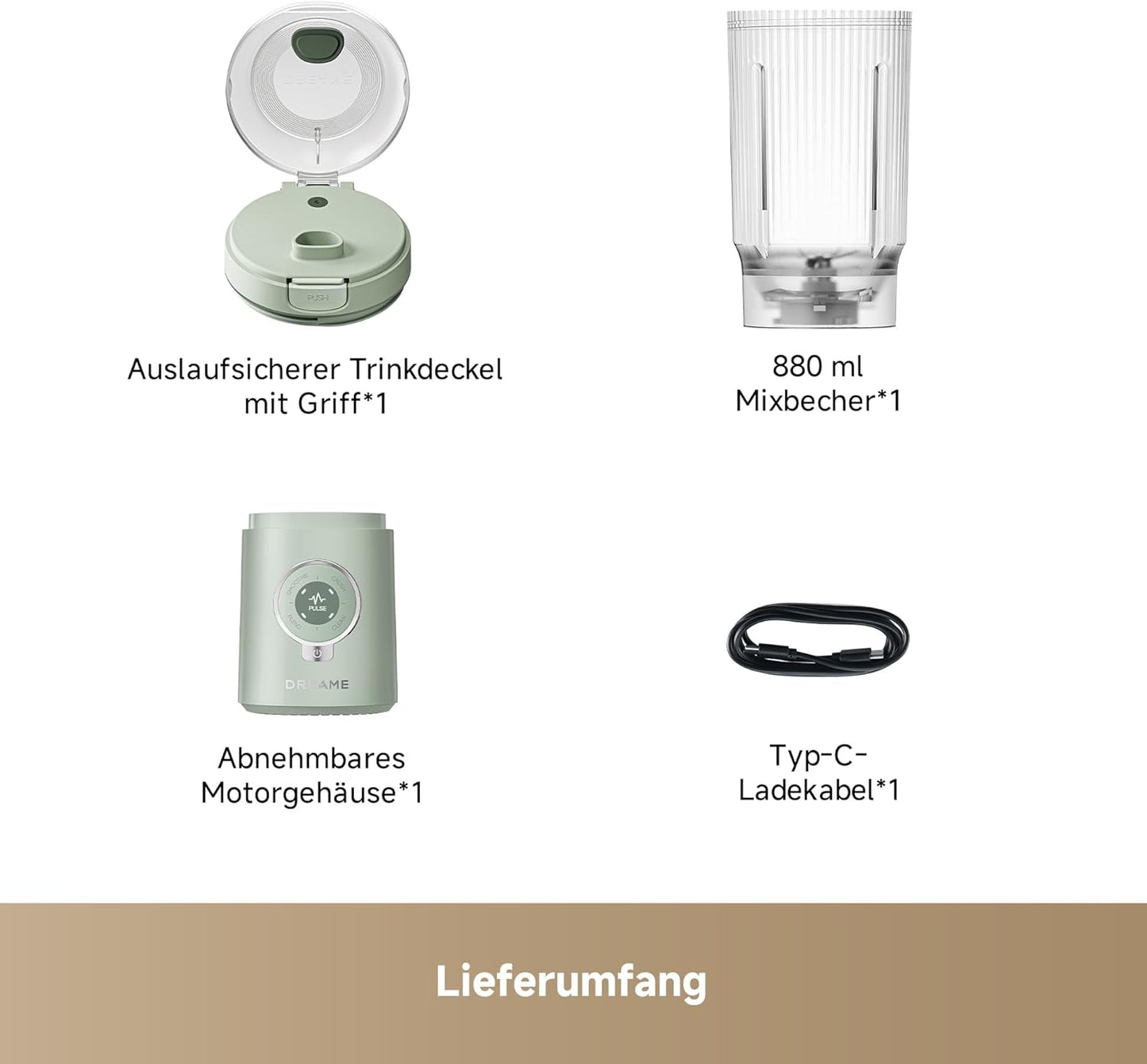 PortFresh Tragbarer Mixer, Grün