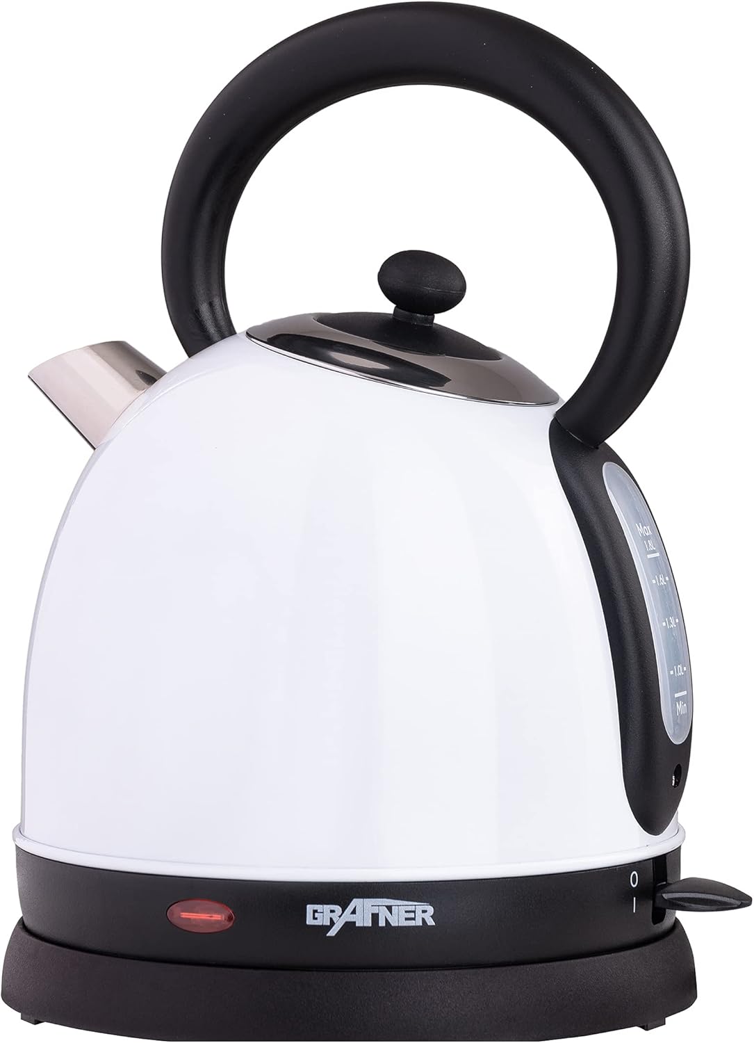 Retro Wasserkocher mit Cool-Touch & Wasserstandsanzeige, Weiss