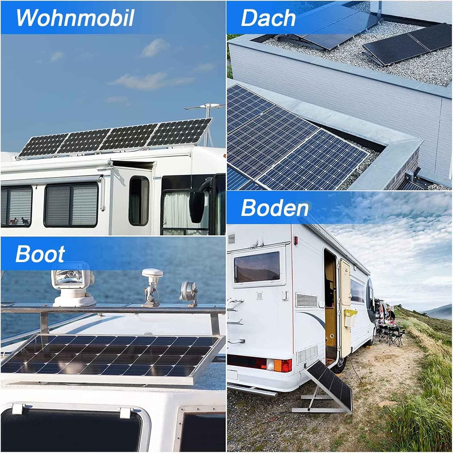 2 Paare Solarmodul-Halterung für Flachdach, (2 Paar ) 45 Zoll Solarmodul Halterung