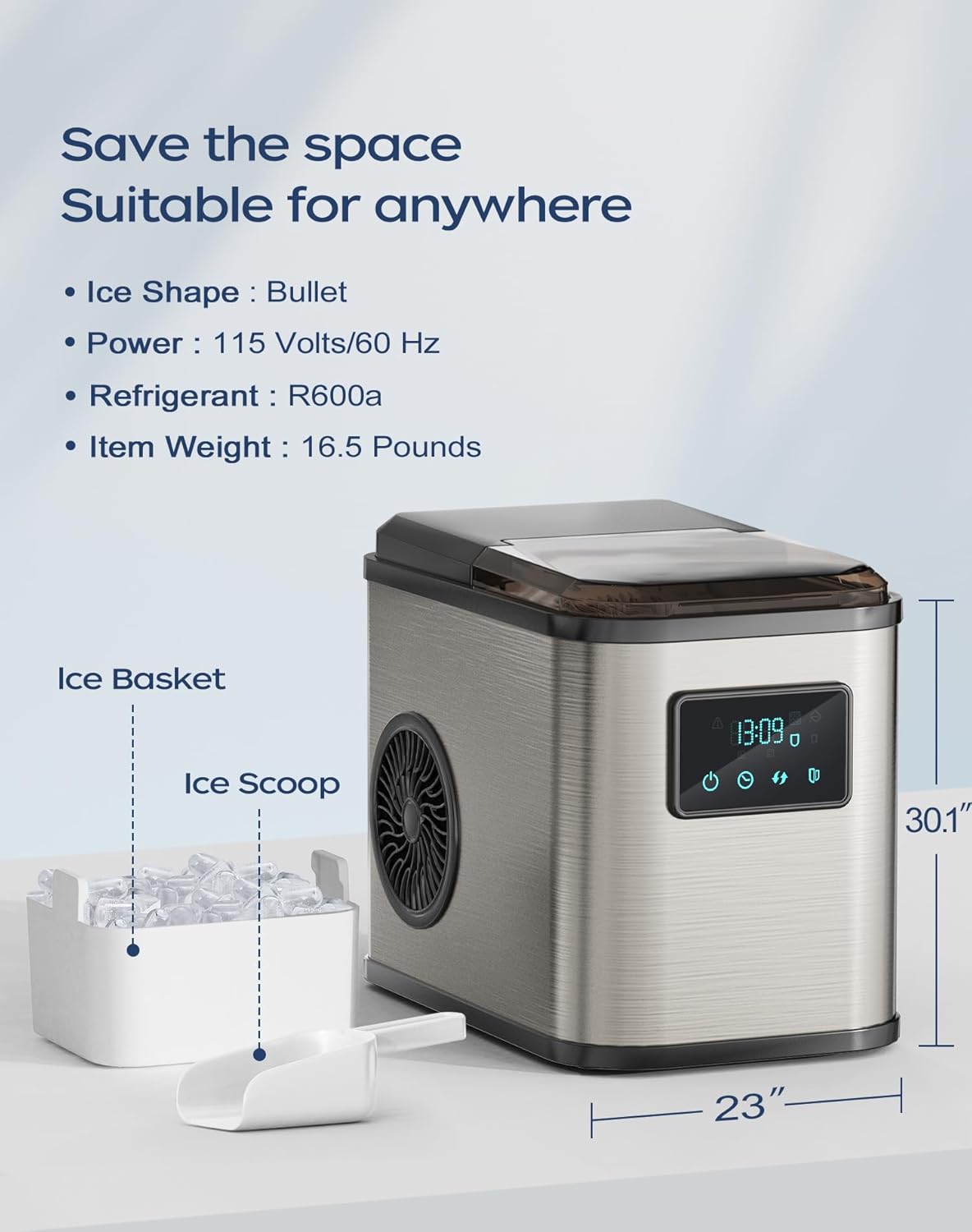Eiswürfelmaschine, Metallisch
