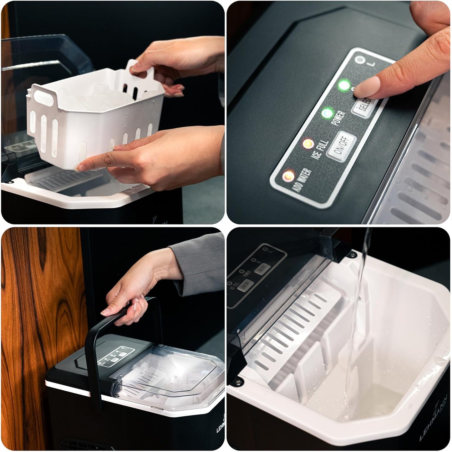 Eiswürfelmaschine mit 2 Grössen, 1,3 L
