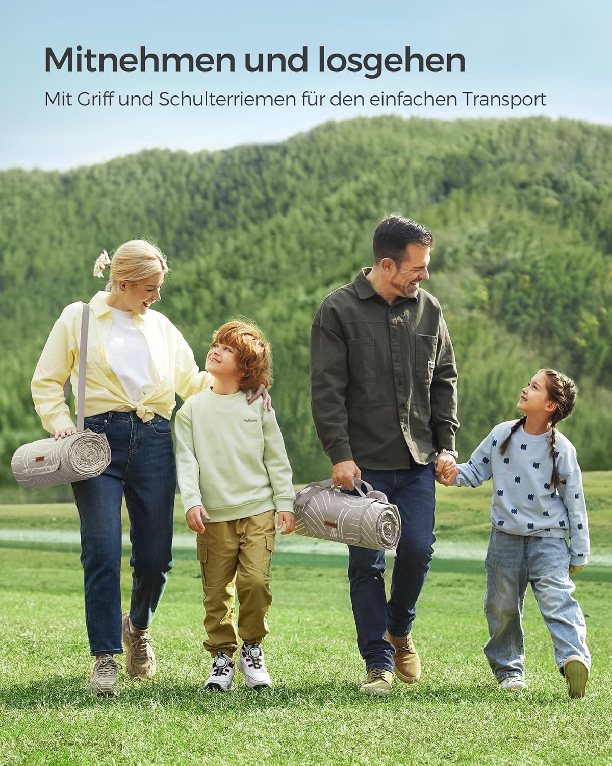 Picknickdecke mit Erdankern, 200 x 200 cm (Rechteckig) Erdfarben