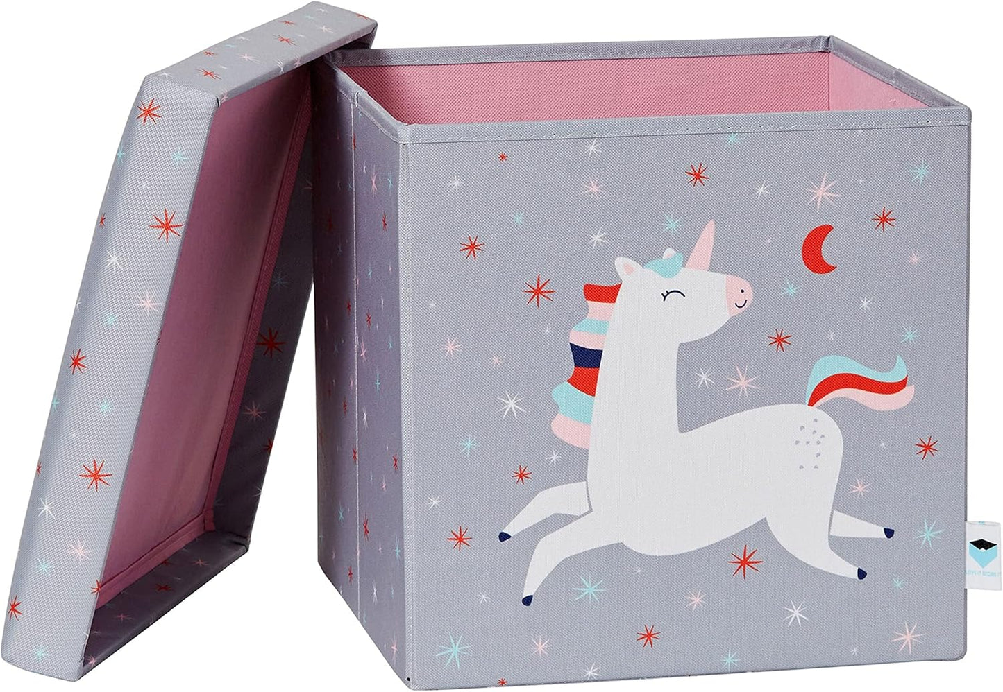 Sitzhocker mit Stauraum und Einhorn-Motiv, Einhorn