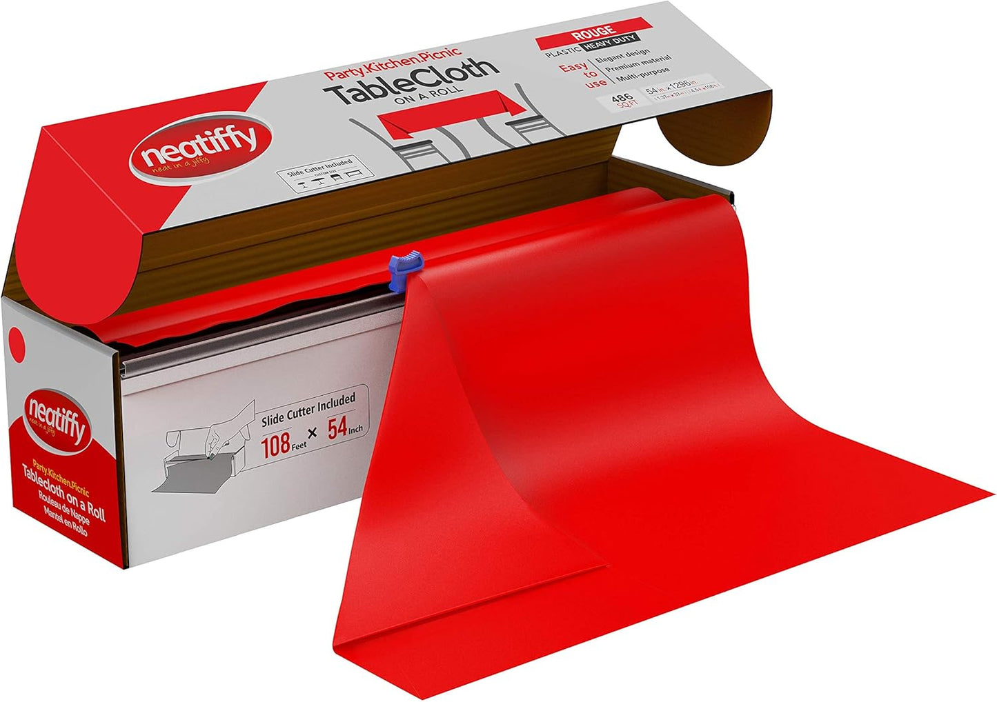 Tischtuchrolle mit Gleitschneider, Rot