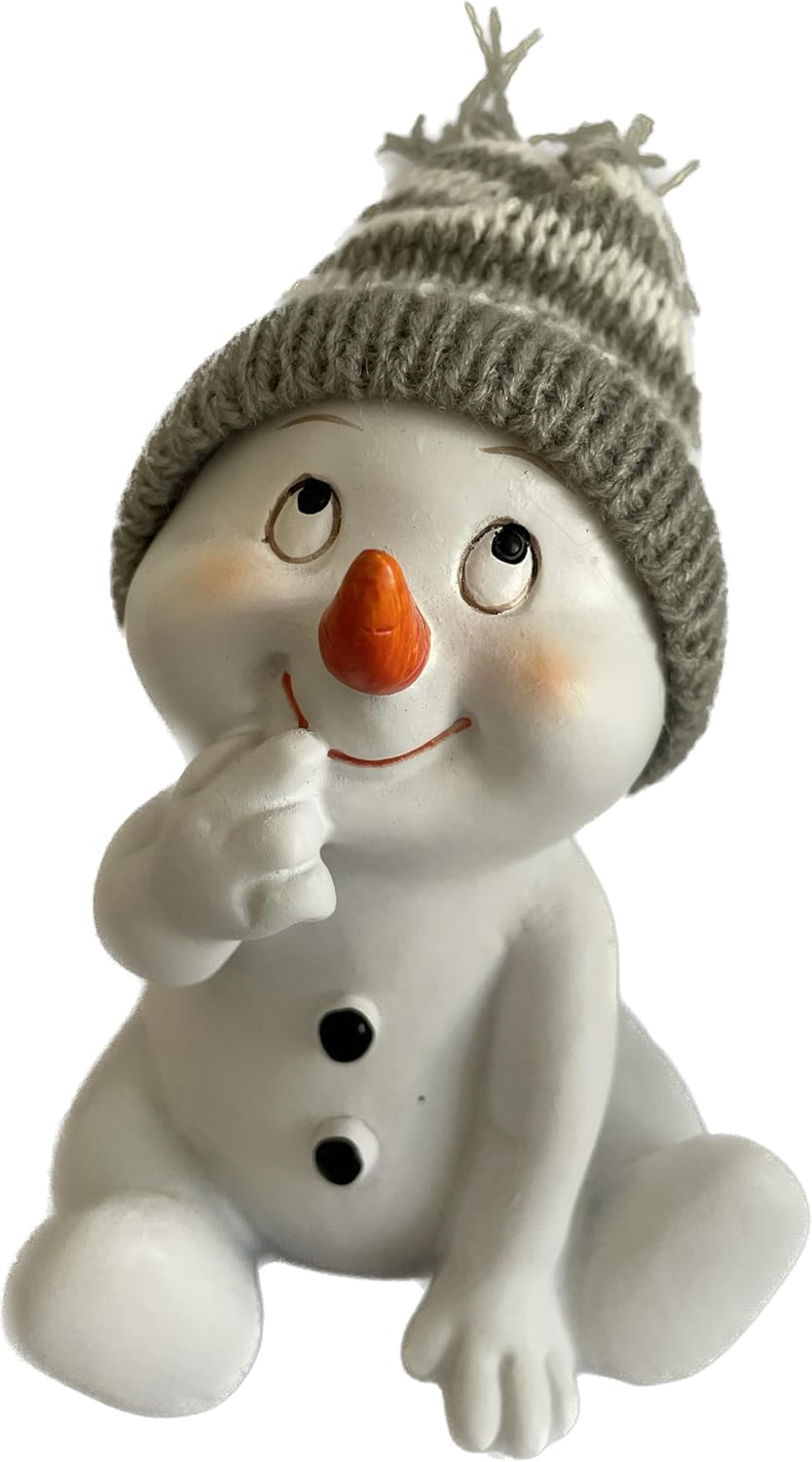 Schneemann-Figuren Set, Grau Sitzend