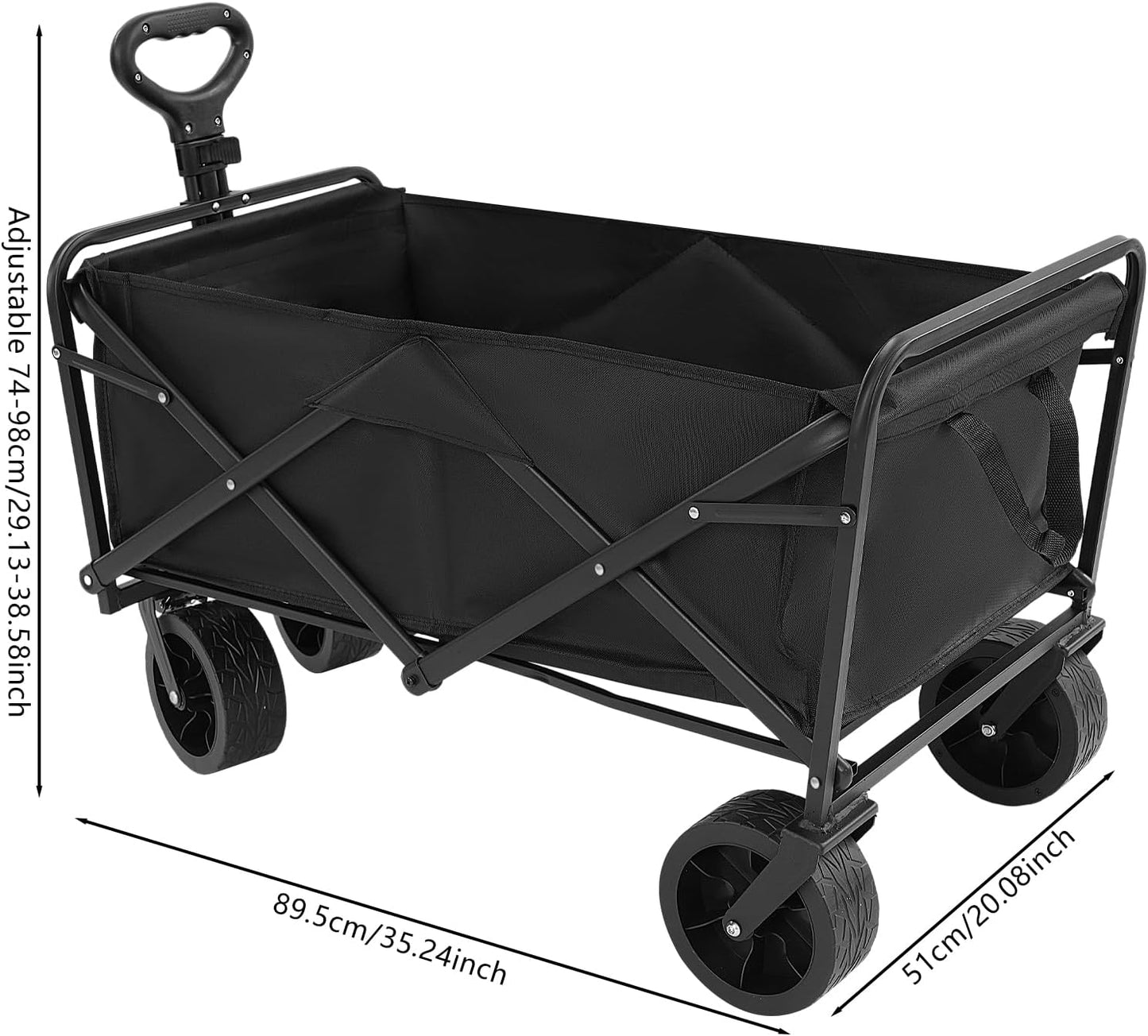 Klappbarer Strandwagen, Schwarz