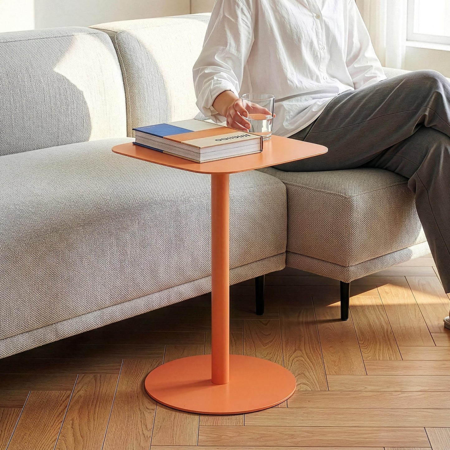 Beistelltisch Nastätten, Orange Quadratisch