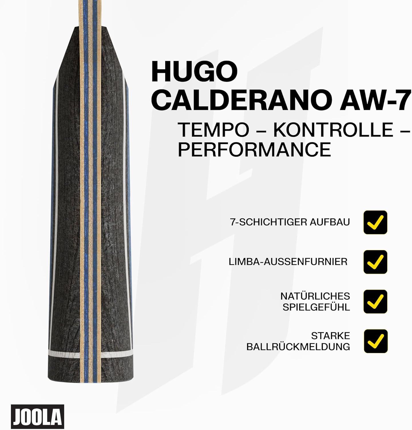 Hugo Calderano AW-7 Tischtennisholz, Konkav