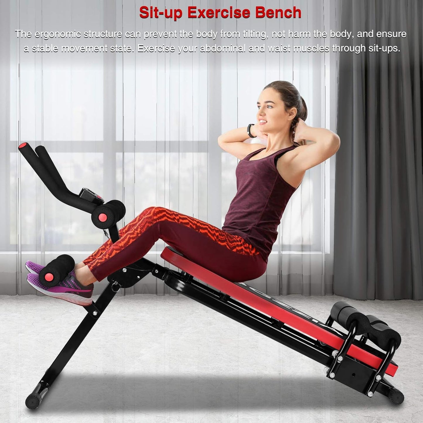 Bauchmuskeltrainer, Schwarz-Rot