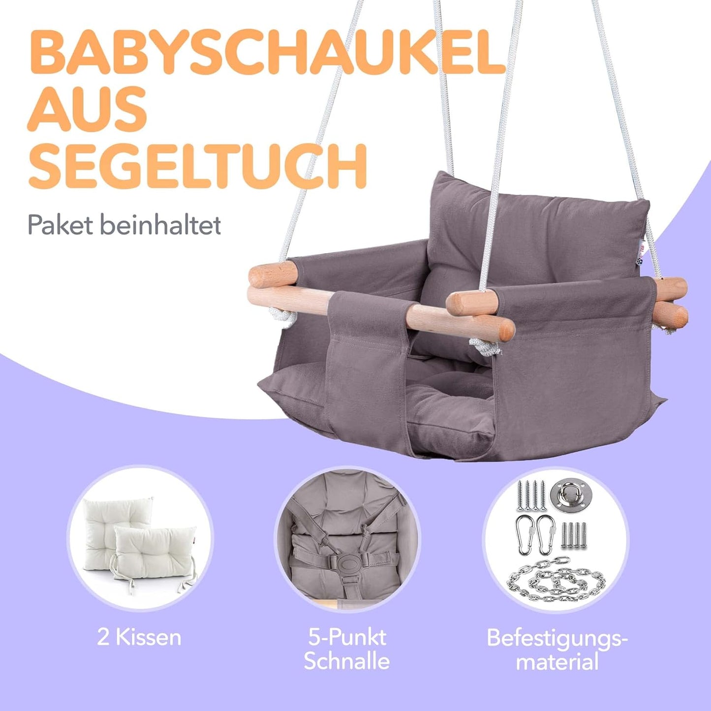 Babyschaukel, Dunkelgrau