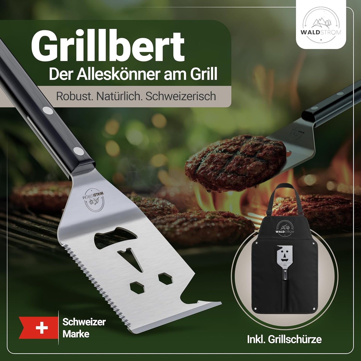 Grillspachtel mit Grillschürze