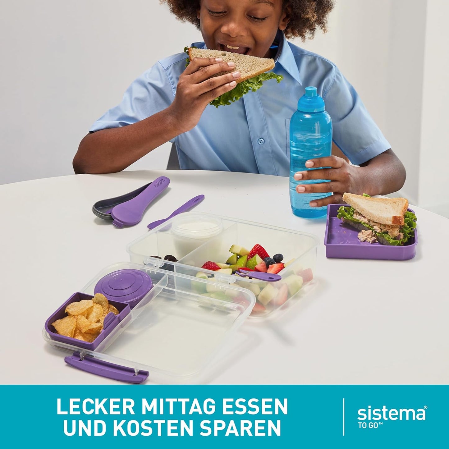 2-teiliges Lunchboxen-Set - To Go Bento Box Create, 2 x 1,48 l Minty Teal