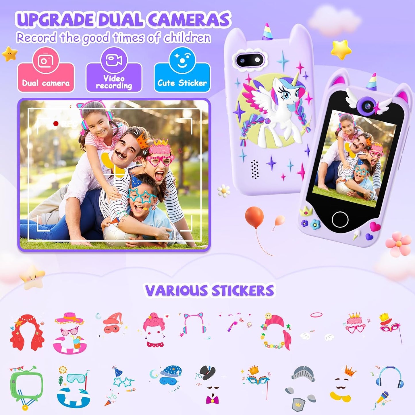 Kinder Smartphone ab 3 Jahren, Lila