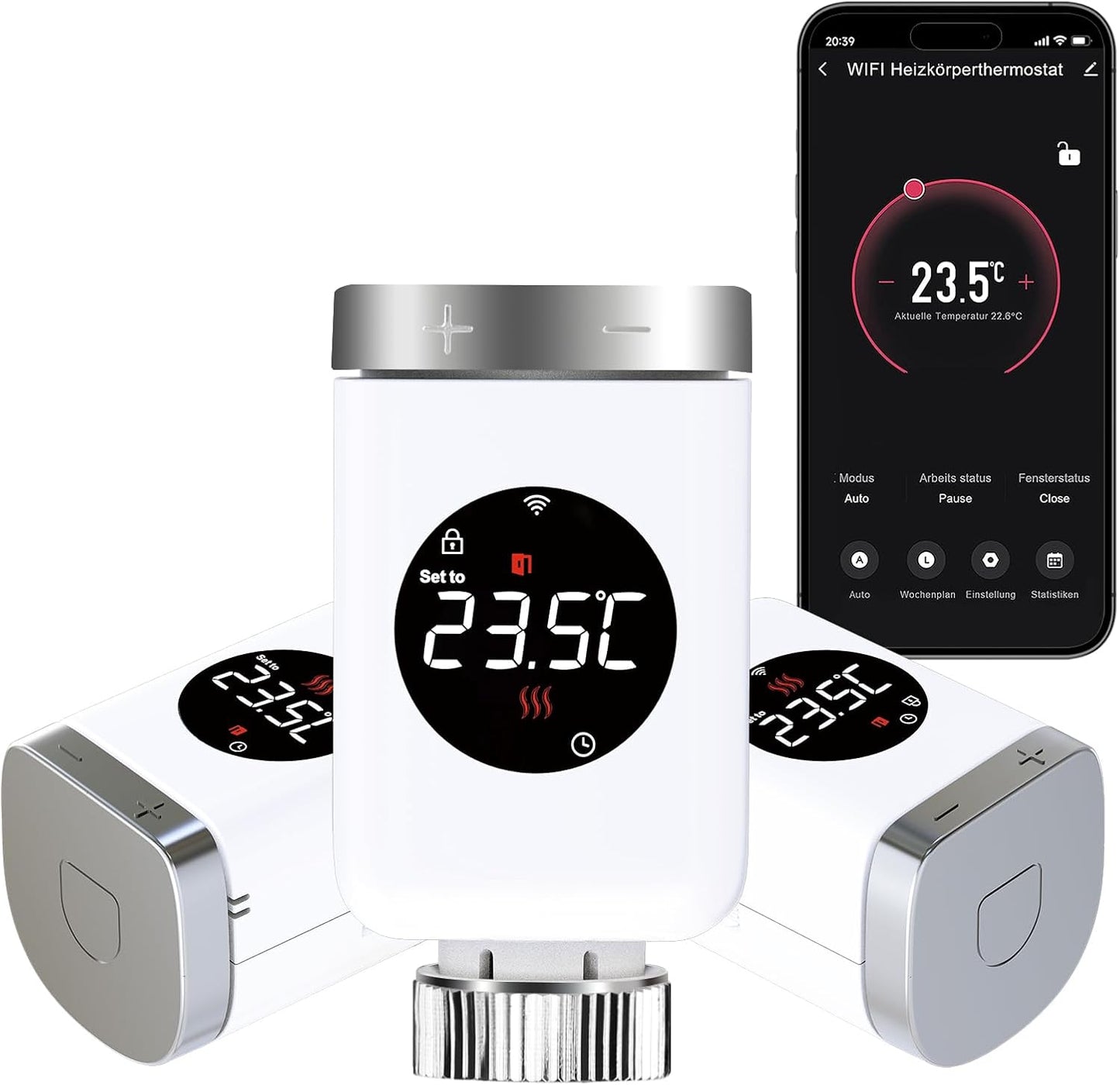 Smart Home Heizkörperthermostat Set, 3 X Heizkörper Thermostat WIFI