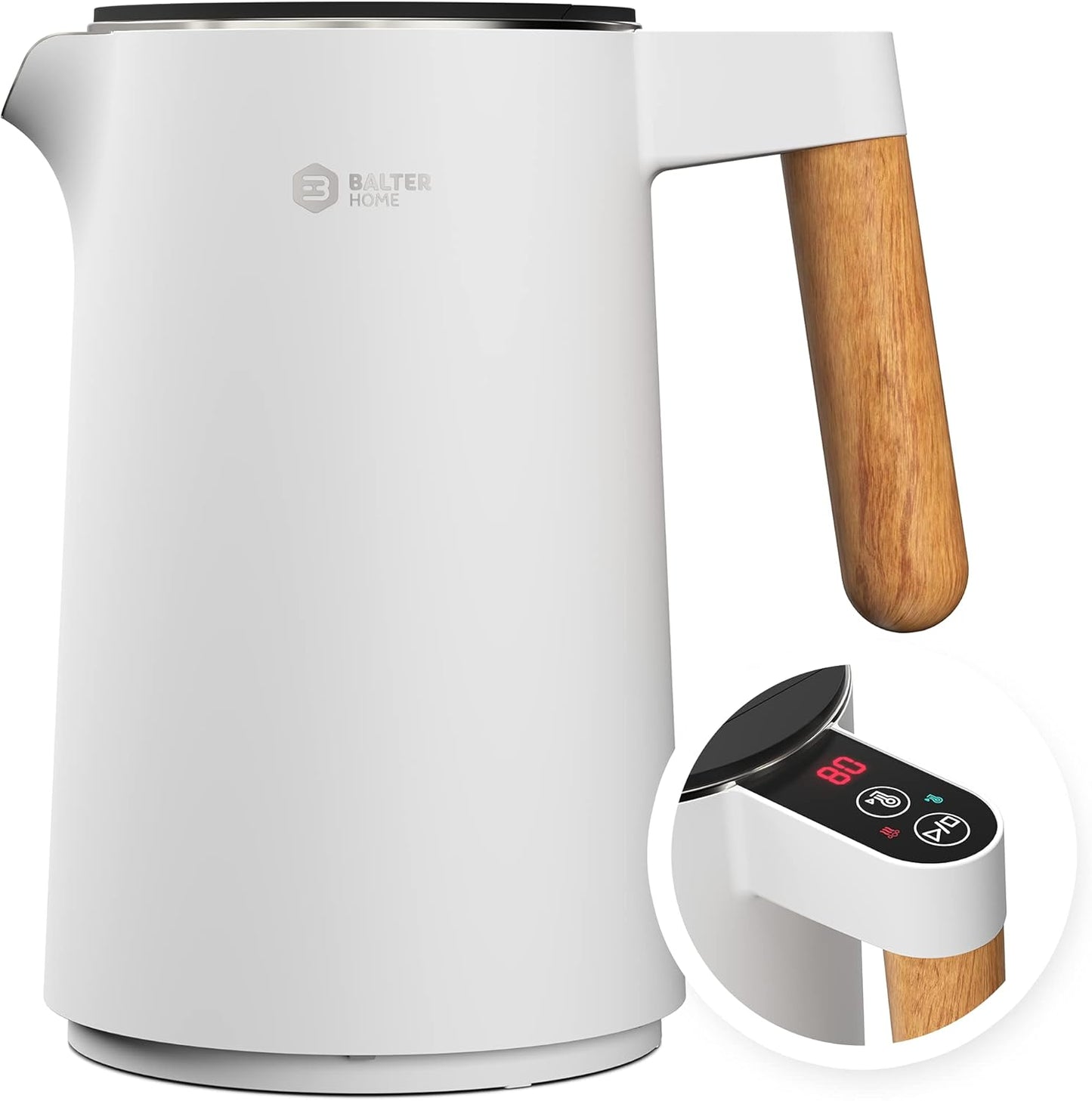 Wasserkocher mit Temperatureinstellung, Weiss
