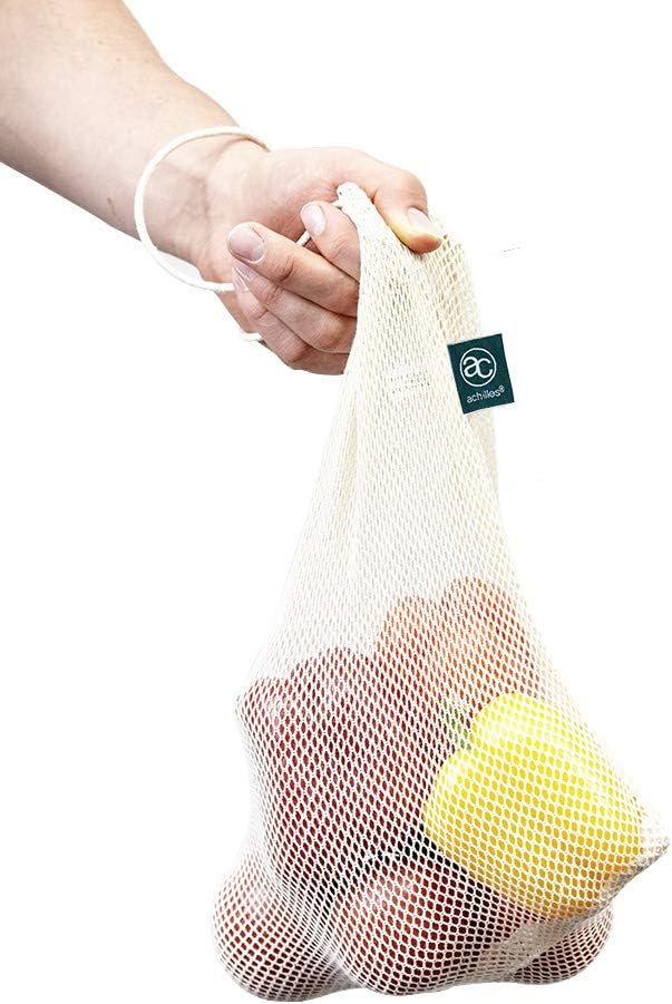 Klappbarer Einkaufkorb mit Obst- und Gemüsenetz, Natur, Beige
