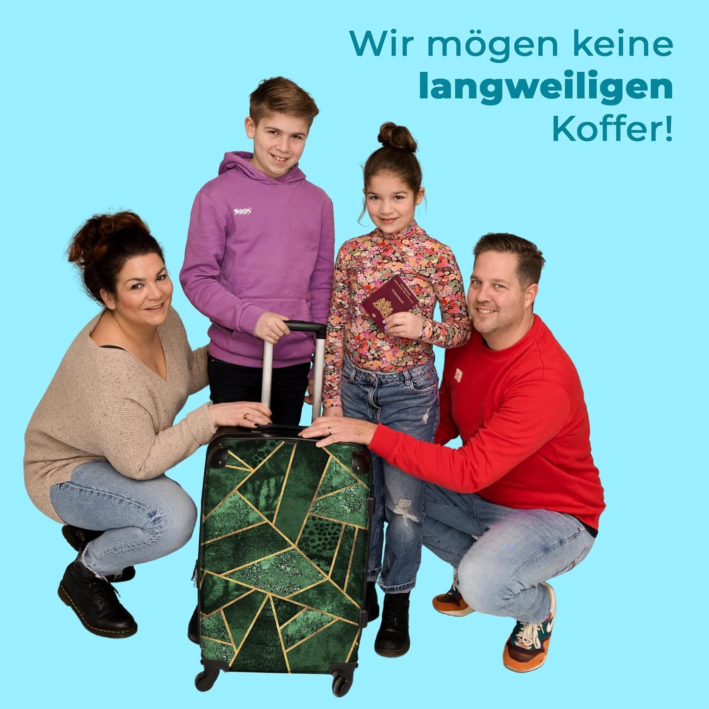 Rollkoffer Reisekoffer mit 4 Rollen, 90L, 67x43x25cm