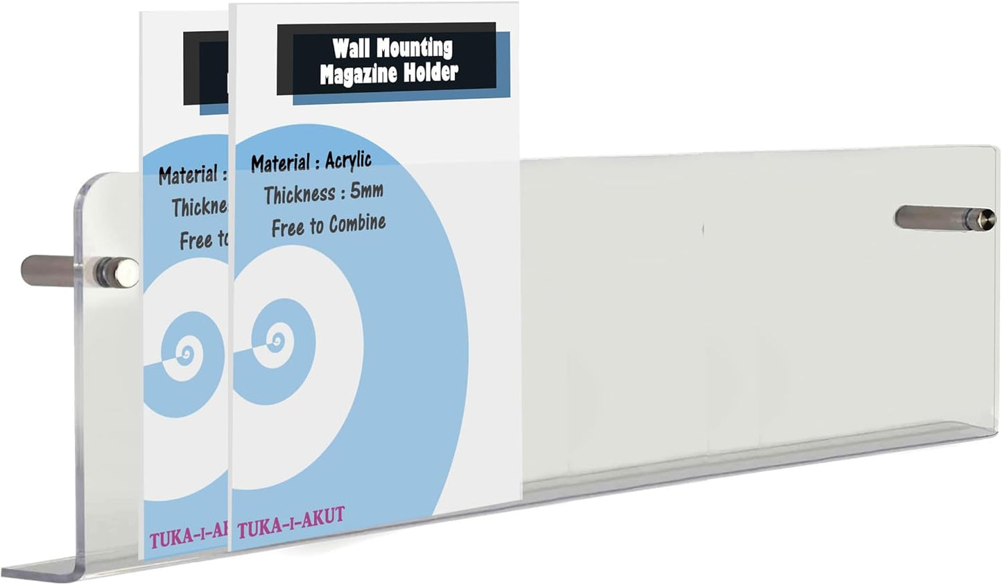 2-teiliges Wand-Prospekthalter Set, 2 Schichten 100cm | Transparent