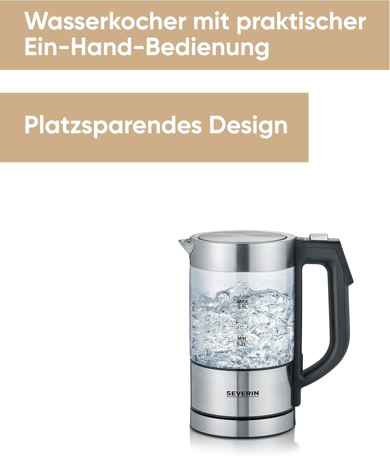 Digitaler Mini-Wasserkocher mit Temperaturauswahl, 0,5 L - Einstellbare Temperatur