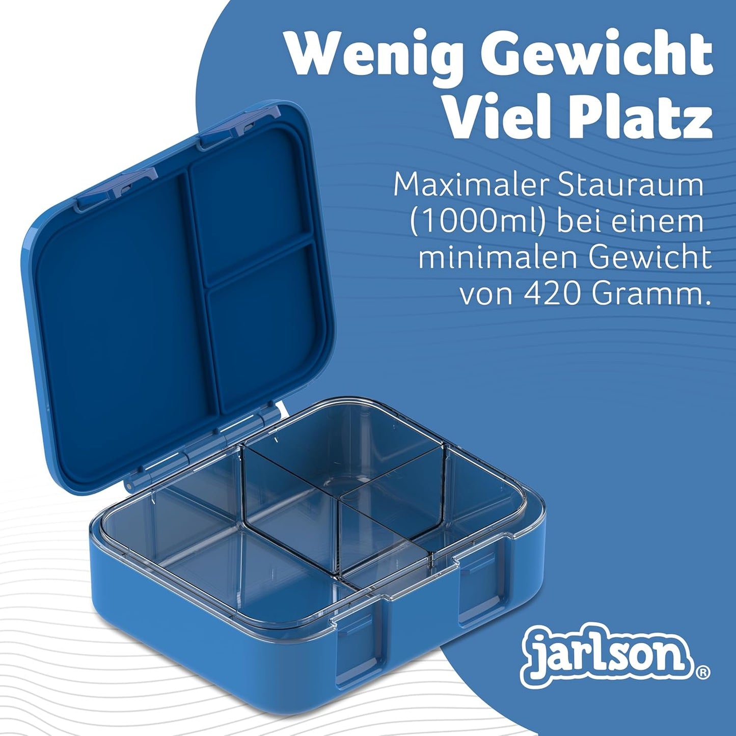 Kinder Bento Lunchbox mit Trennfächern, Astronaut Blau