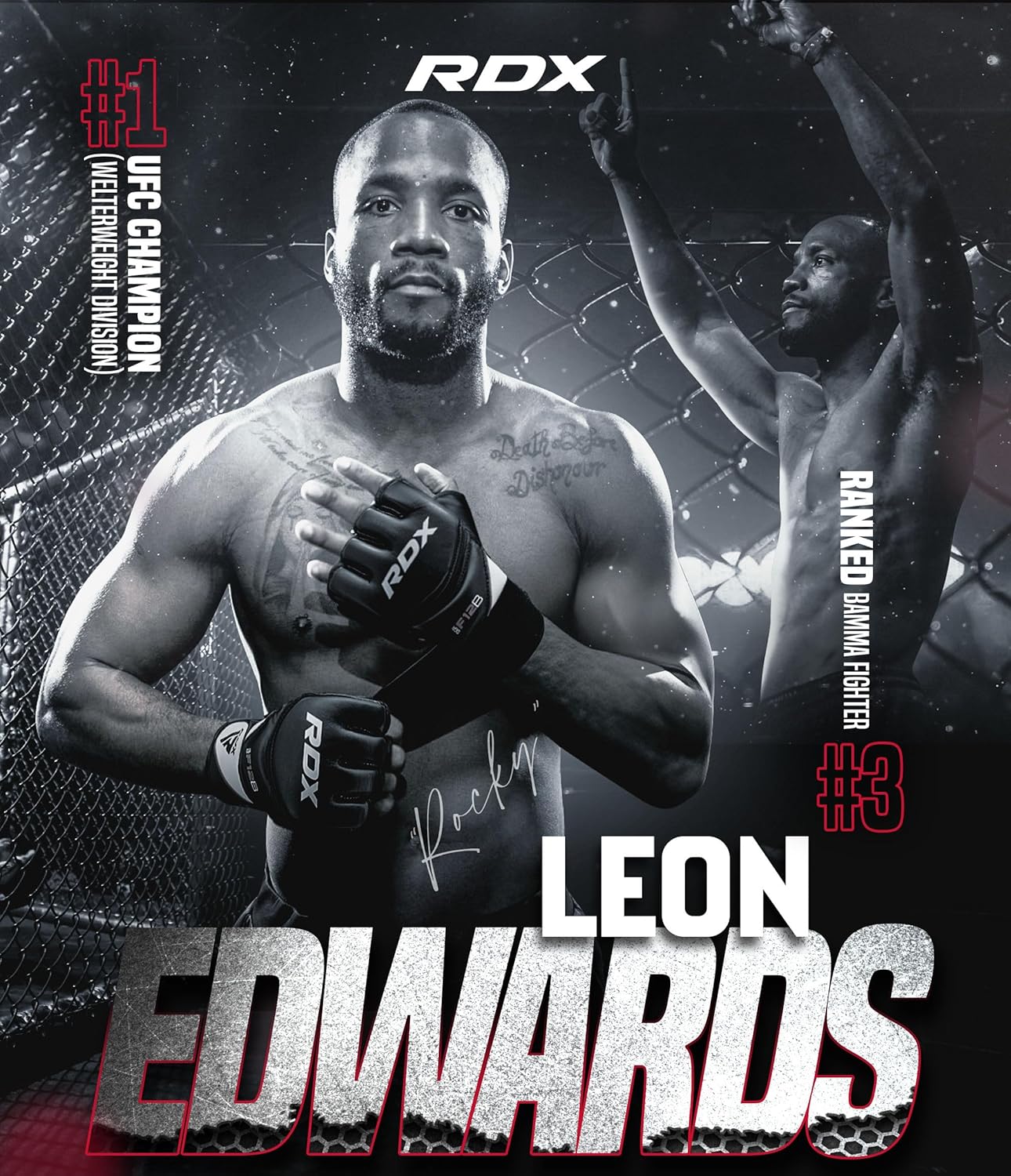 MMA Trainingshandschuhe aus Leder, L rot - rot