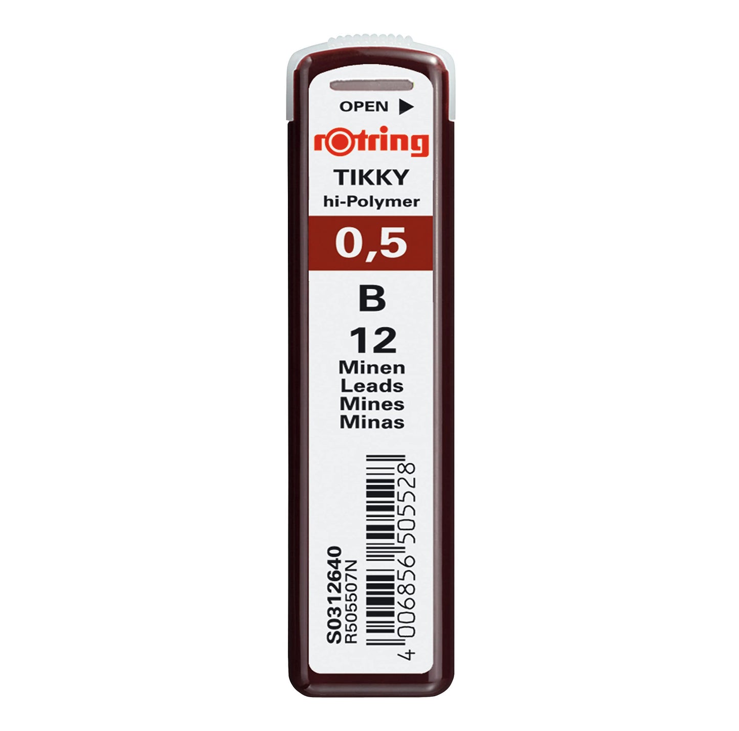 Tikky-Druckbleistift Nachfüllminen 0,5 mm (120 Stück), 0,5 mm B