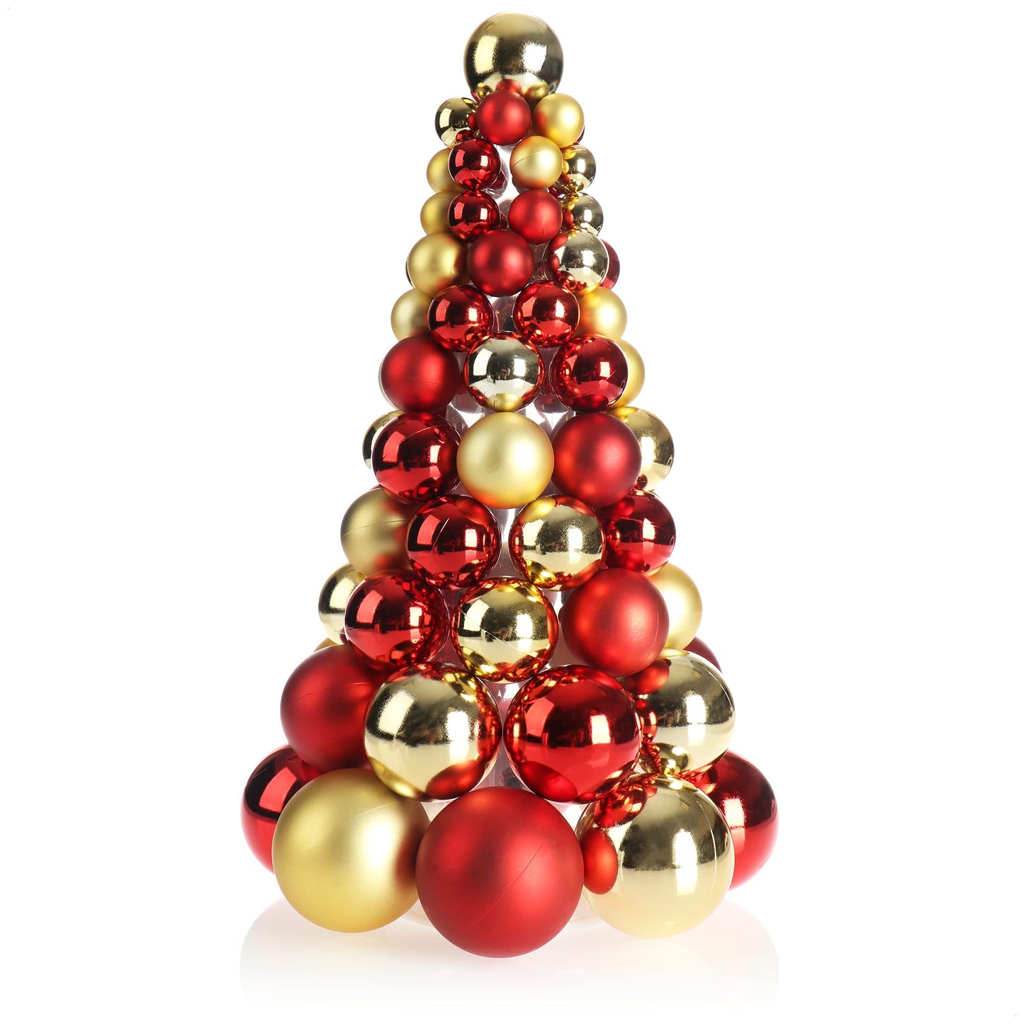 Künstlicher Weihnachtsbaum mit Christbaumkugeln, 01 Stück - 30cm - Goldfarben/Rot