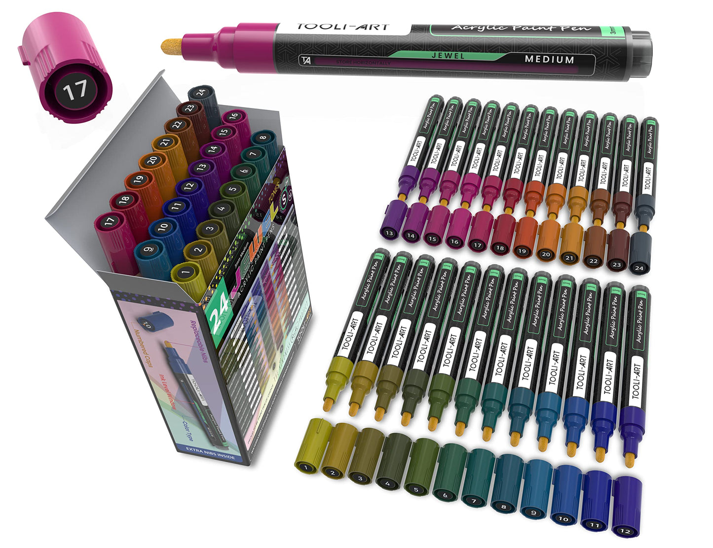 Juwel Mittel Acrylstifte Set für Steinmalerei, JUWEL MITTEL
