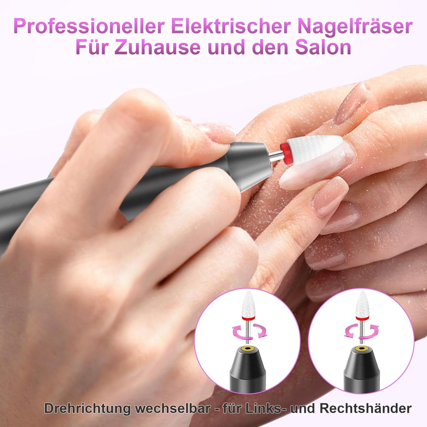 Kabelloser Nagelfräser für Maniküre & Pediküre, Grau