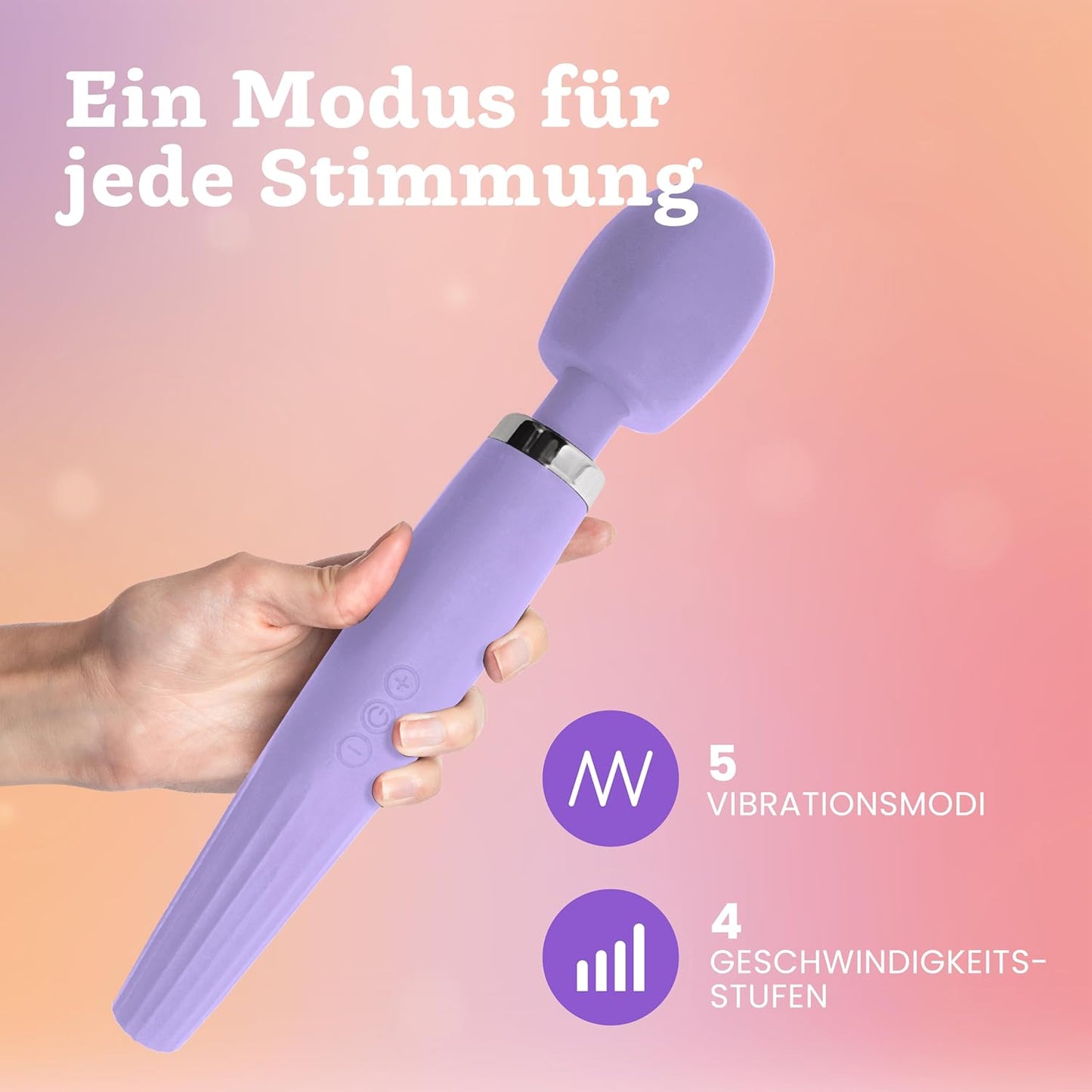 Deluxe Vibrator, duschfest & kabellos mit 5 Modi, Lavendelhauch