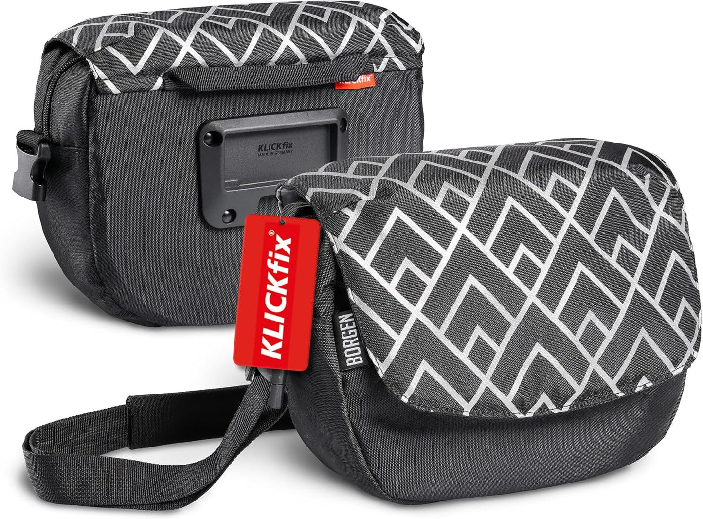 Lenkertasche KLICKfix, Ohne Adapter, Schwarz Reflektor