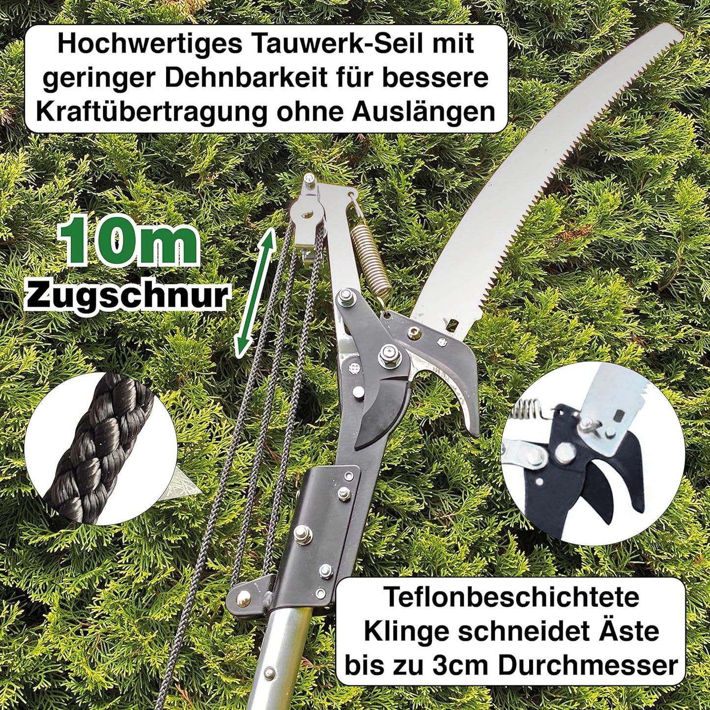 Raupenschere, 10m Zugschnur
