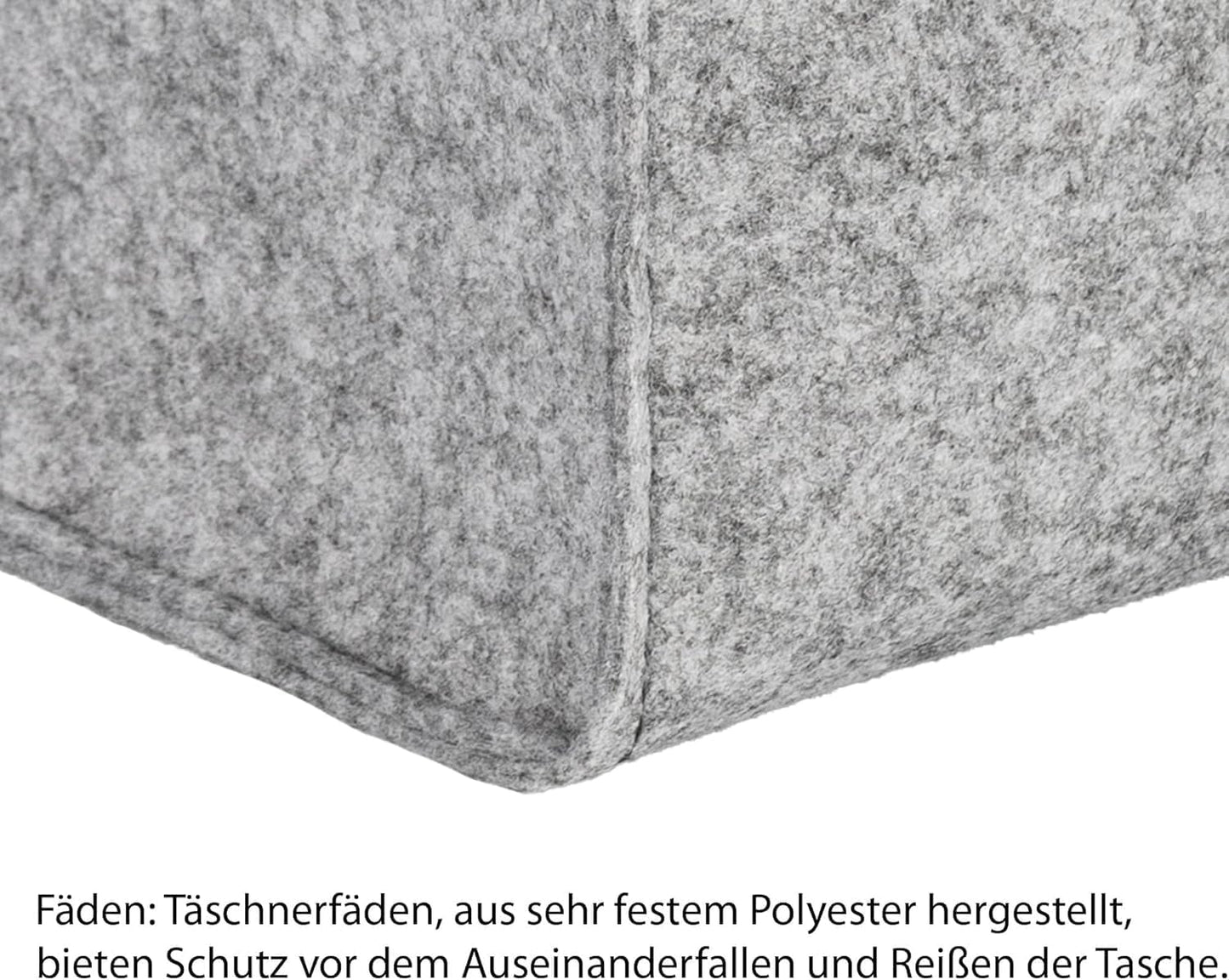 2er-Set Filztaschen für Kaminholz und Zeitungen, Hellgrau