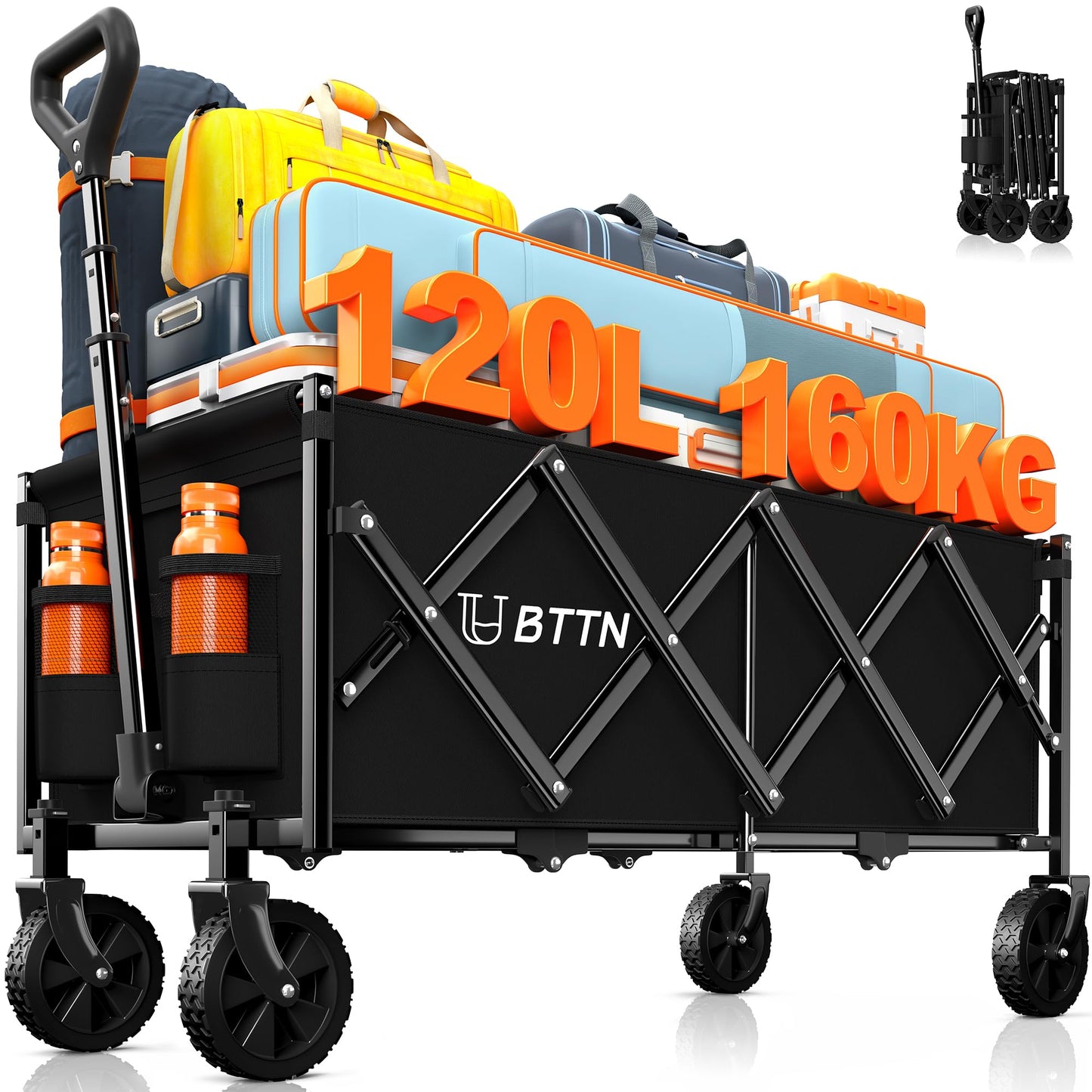 Klappbarer Bollerwagen, 120 Liter
