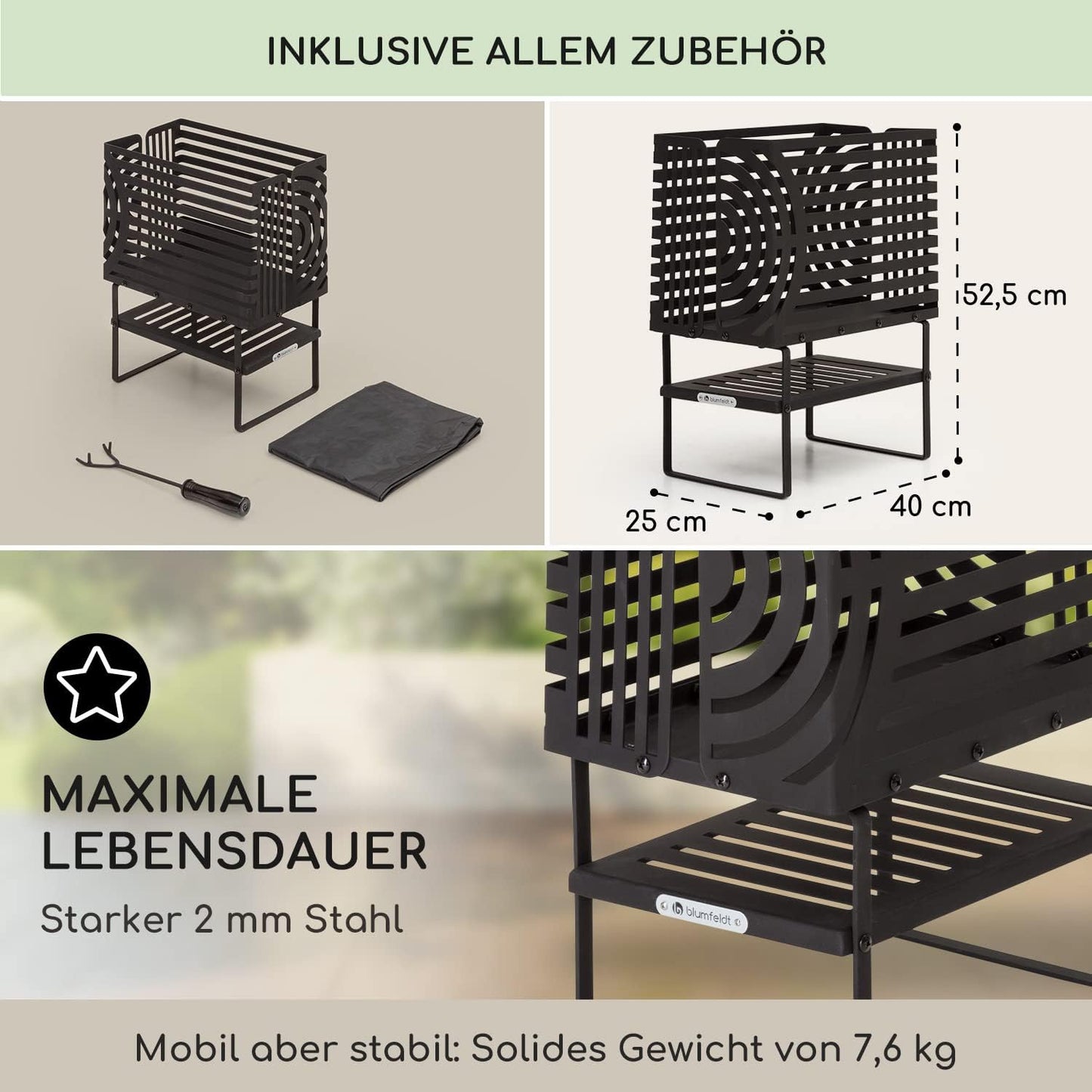 Feuerschale mit Standfuss, Gross