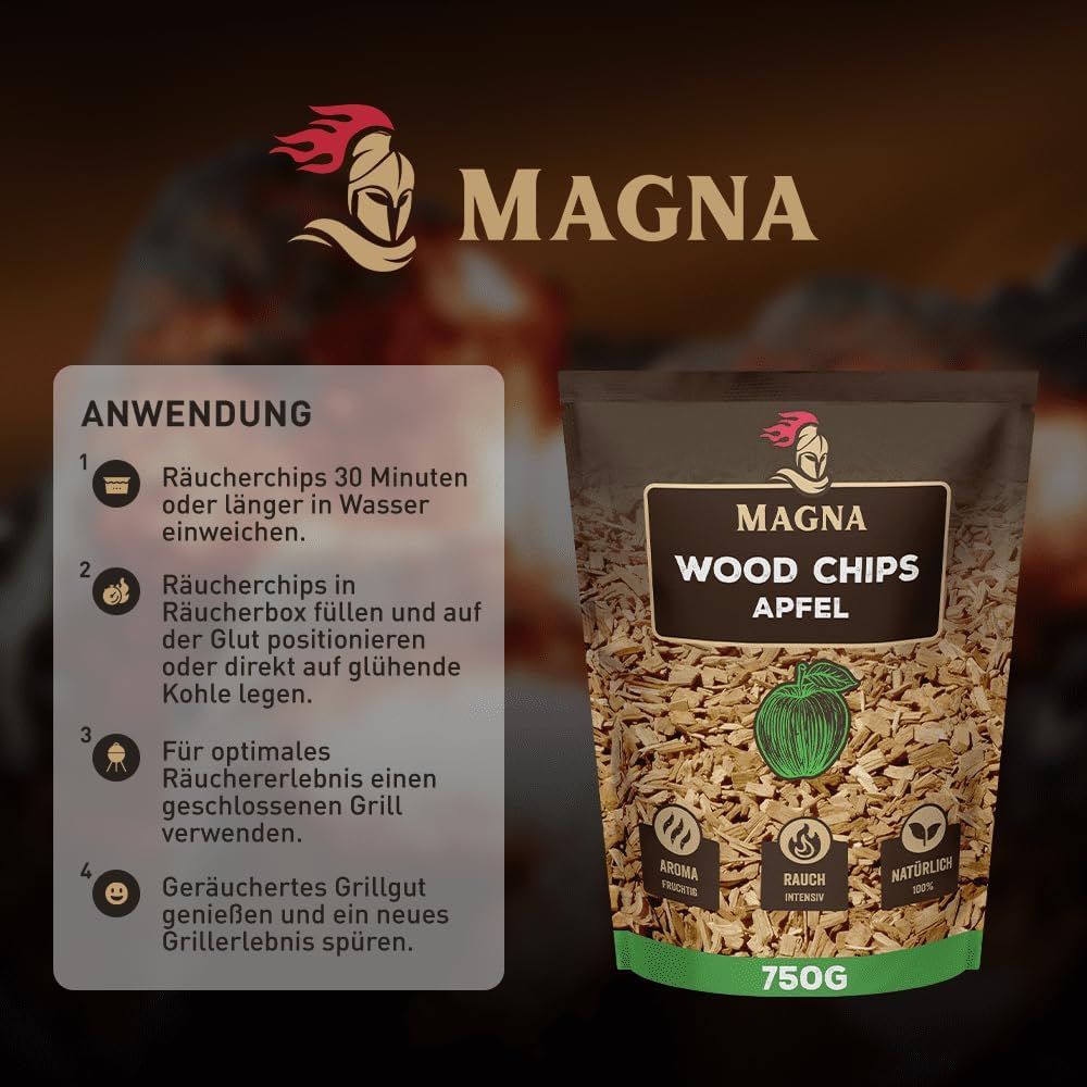 5-teiliges Räucherchips-Set Apfel, Holz (Apfel)